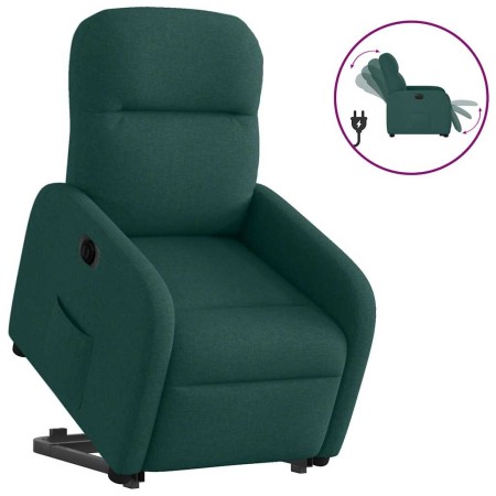 Sillón eléctrico reclinable elevable de tela verde oscuro en Sillones | Comprar online en Foru.es