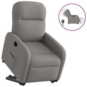 Sillón eléctrico reclinable elevable de tela gris taupe en Sillones | Comprar online en Foru.es