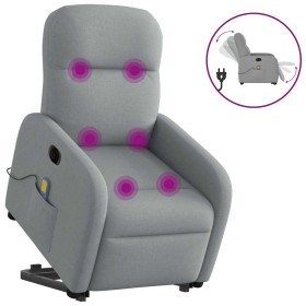 Sillón de masaje eléctrico reclinable elevable tela gris claro en Sillones | Comprar online en Foru.es