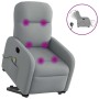 Sillón de masaje eléctrico reclinable elevable tela gris claro en Sillones | Comprar online en Foru.es