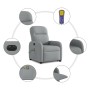 Sillón de masaje eléctrico reclinable elevable tela gris claro en Sillones | Comprar online en Foru.es