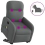 Sillón de masaje eléctrico reclinable elevable tela gris oscuro en Sillones | Comprar online en Foru.es