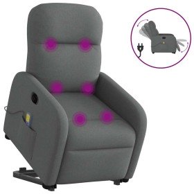 Sillón de masaje eléctrico reclinable elevable tela gris oscuro en Sillones | Comprar online en Foru.es