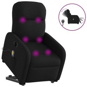 Sillón de masaje eléctrico reclinable elevable tela negro en Sillones | Comprar online en Foru.es