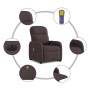 Sillón masaje eléctrico reclinable elevable tela marrón oscuro en Sillones | Comprar online en Foru.es