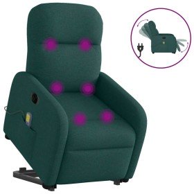 Sillón masaje eléctrico reclinable elevable tela verde oscuro en Sillones | Comprar online en Foru.es