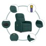 Sillón masaje eléctrico reclinable elevable tela verde oscuro en Sillones | Comprar online en Foru.es