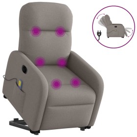 Sillón de masaje eléctrico reclinable elevable tela taupé en Sillones | Comprar online en Foru.es