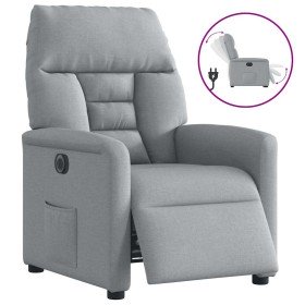 Sillón reclinable eléctrico tela gris claro en Sillones | Comprar online en Foru.es