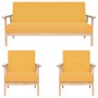 Juego de sofás de 3 piezas tela amarillo en Sofás | Comprar online en Foru.es