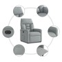 Sillón reclinable eléctrico tela gris claro en Sillones | Comprar online en Foru.es