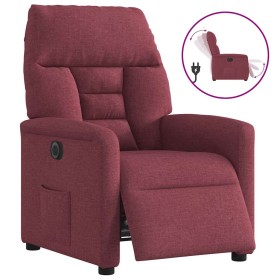 Sillón reclinable eléctrico tela rojo tinto en Sillones | Comprar online en Foru.es