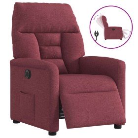 Sillón reclinable eléctrico tela rojo tinto en Sillones | Comprar online en Foru.es