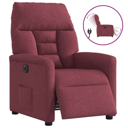 Sillón reclinable eléctrico tela rojo tinto en Sillones | Comprar online en Foru.es