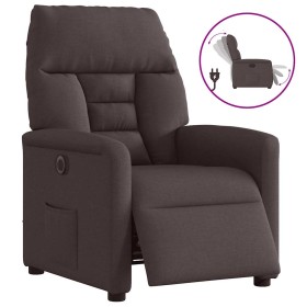 Sillón reclinable eléctrico tela marrón oscuro en Sillones | Comprar online en Foru.es
