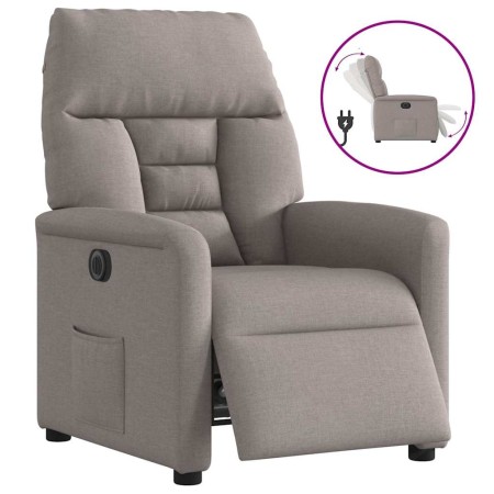 Sillón reclinable eléctrico tela gris taupé en Sillones | Comprar online en Foru.es