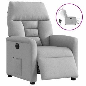 Sillón reclinable eléctrico de tela gris nube en Sillones | Comprar online en Foru.es