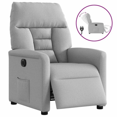 Sillón reclinable eléctrico de tela gris nube en Sillones | Comprar online en Foru.es
