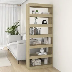Estantería/divisor madera ingeniería roble Sonoma 80x30x198 cm de vidaXL, Librerías y estanterías - Ref: Foro24-811730, Preci...