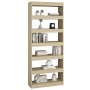 Estantería/divisor madera ingeniería roble Sonoma 80x30x198 cm de vidaXL, Librerías y estanterías - Ref: Foro24-811730, Preci...