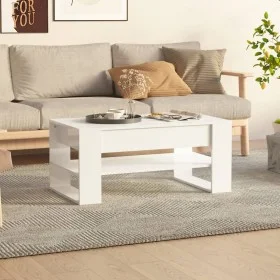 Mesa de centro madera contrachapada blanco brillo 102x55x45 cm de vidaXL, Mesas de centro - Ref: Foro24-810905, Precio: 76,99...