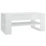 Mesa de centro madera contrachapada blanco brillo 102x55x45 cm de vidaXL, Mesas de centro - Ref: Foro24-810905, Precio: 76,99...