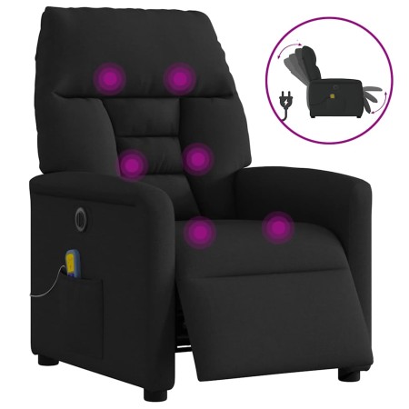 Sillón reclinable de masaje eléctrico tela negro en Sillones | Comprar online en Foru.es