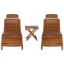 Set de tumbonas con mesita 3 piezas madera maciza de acacia en Tumbonas | Comprar online en Foru.es