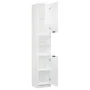 Armario de baño contrachapada blanco brillo 32x34x188,5cm de vidaXL, Taquillas y armarios de almacenamiento - Ref: Foro24-811...