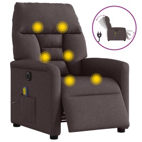 Sillón reclinable de masaje eléctrico tela marrón oscuro en Sillones | Comprar online en Foru.es