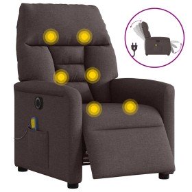 Sillón reclinable de masaje eléctrico tela marrón oscuro en Sillones | Comprar online en Foru.es