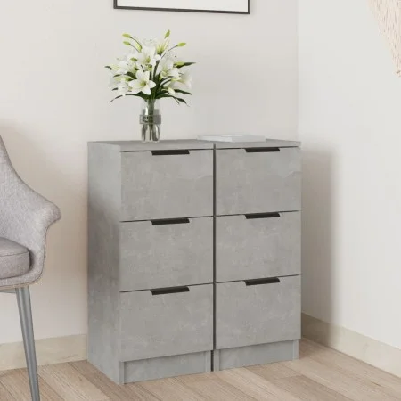 Sideboard 2 Stück betongraues Sperrholz 30x30x70 cm von vidaXL, Sideboards - Ref: Foro24-811160, Preis: 73,86 €, Rabatt: %