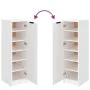Mueble zapatero de madera contrachapada blanco 30x35x100 cm de vidaXL, Zapateros y organizadores de calzado - Ref: Foro24-811...