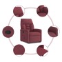 Sillón reclinable elevable tela rojo tinto en Sillones | Comprar online en Foru.es