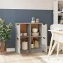 Aparadores 2 uds madera contrachapada gris hormigón 30x30x70 cm de vidaXL, Aparadores - Ref: Foro24-811178, Precio: 70,36 €, ...
