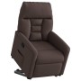 Sillón reclinable elevable tela marrón oscuro en Sillones | Comprar online en Foru.es