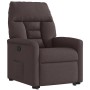 Sillón reclinable elevable tela marrón oscuro en Sillones | Comprar online en Foru.es