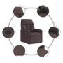 Sillón reclinable elevable tela marrón oscuro en Sillones | Comprar online en Foru.es