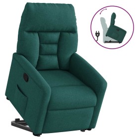 Sillón reclinable elevable tela verde oscuro en Sillones | Comprar online en Foru.es