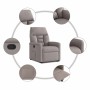 Sillón reclinable elevable tela gris taupe en Sillones | Comprar online en Foru.es