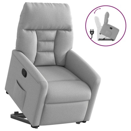 Sillón reclinable elevable de tela gris nube en Sillones | Comprar online en Foru.es