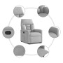 Sillón reclinable elevable de tela gris nube en Sillones | Comprar online en Foru.es