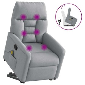 Sillón de masaje reclinable de pie de tela gris claro en Sillones | Comprar online en Foru.es