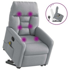 Sillón de masaje reclinable de pie de tela gris claro en Sillones | Comprar online en Foru.es