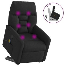 Sillón reclinable de masaje elevable tela negro en Sillones | Comprar online en Foru.es