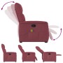 Sillón reclinable de masaje elevable tela rojo tinto en Sillones | Comprar online en Foru.es