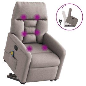 Sillón reclinable de masaje elevable tela gris taupé en Sillones | Comprar online en Foru.es