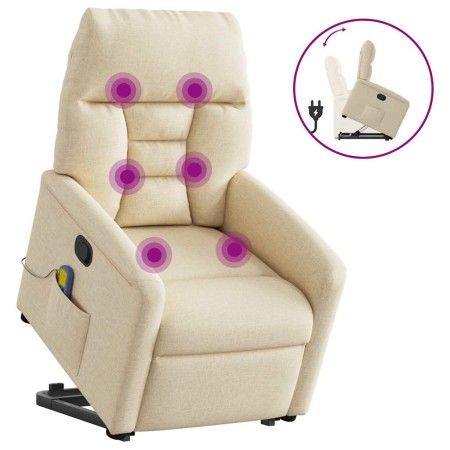 Silla de masaje reclinable de pie de tela color crema en Sillones | Comprar online en Foru.es