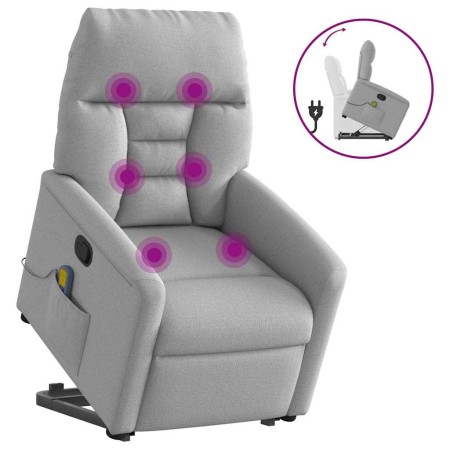 Sillón de masaje reclinable de pie de tela gris nube en Sillones | Comprar online en Foru.es