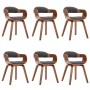 Sillas de comedor 6 unidades tela y madera curvada gris oscuro en Sillas de comedor | Comprar online en Foru.es